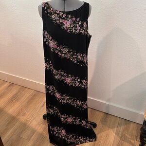 Beautiful black dress with flowers.